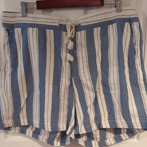 Old Navy High Waist Blue and White Striped Shorts